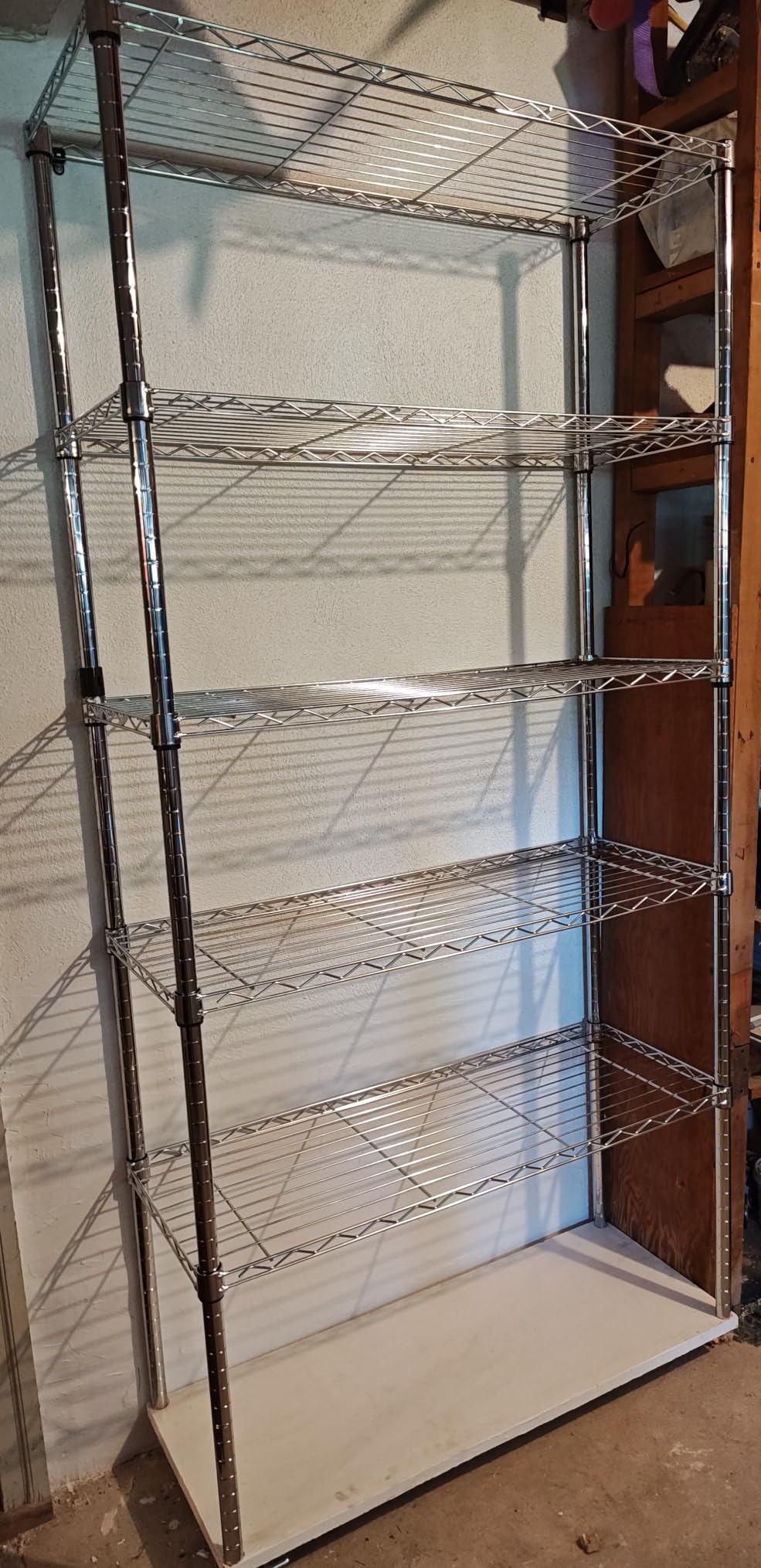 Amazon Basics 4-Shelf Adjustable Heavy Duty Steel Wire Rack Storage Shelving Unit for Kitchen, Garage, Easy Assembly, 350 lbs Per Shelf, 36