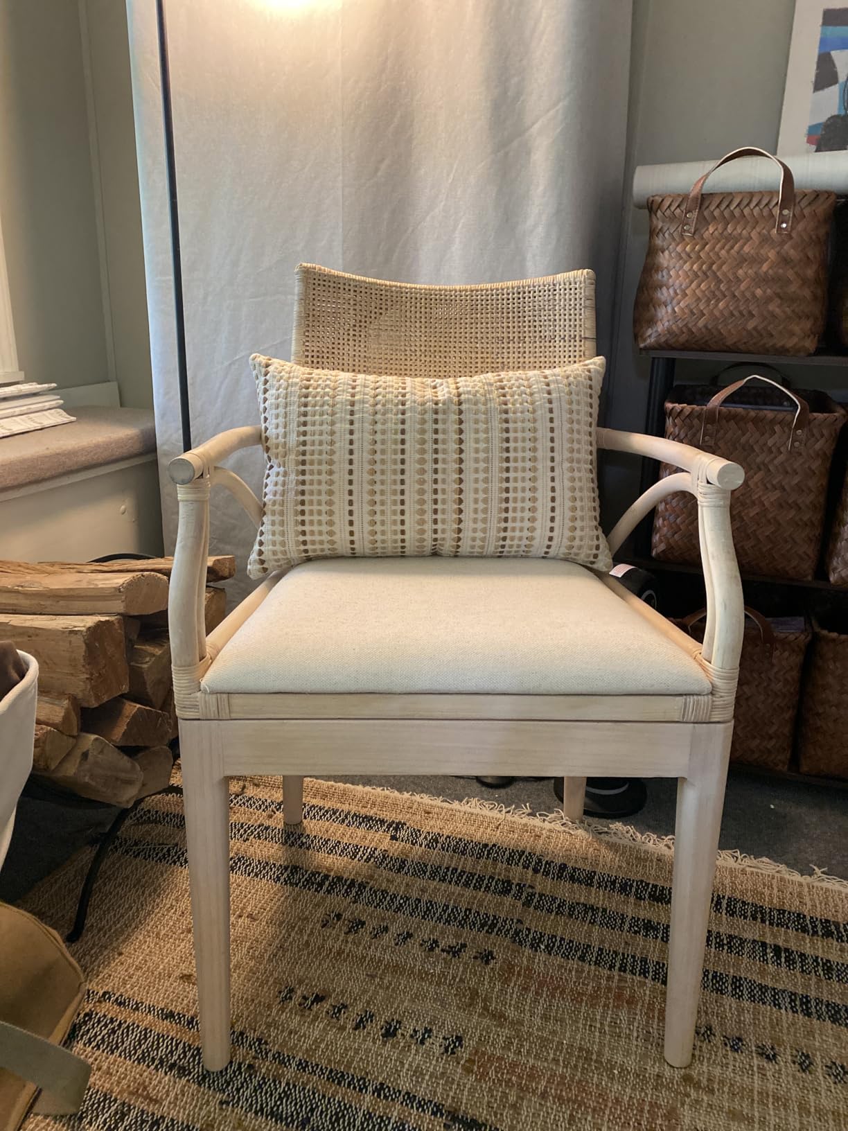 SAFAVIEH Gianni Rattan Arm Chair 19.8