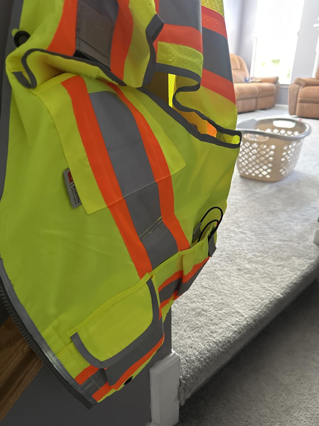 Radians SV55 Class 2 Heavy Woven Two Tone Engineer Vest with Padded Neck to Support Extra Weight in Cargo Pockets, Orange, X-Large customer photo 1