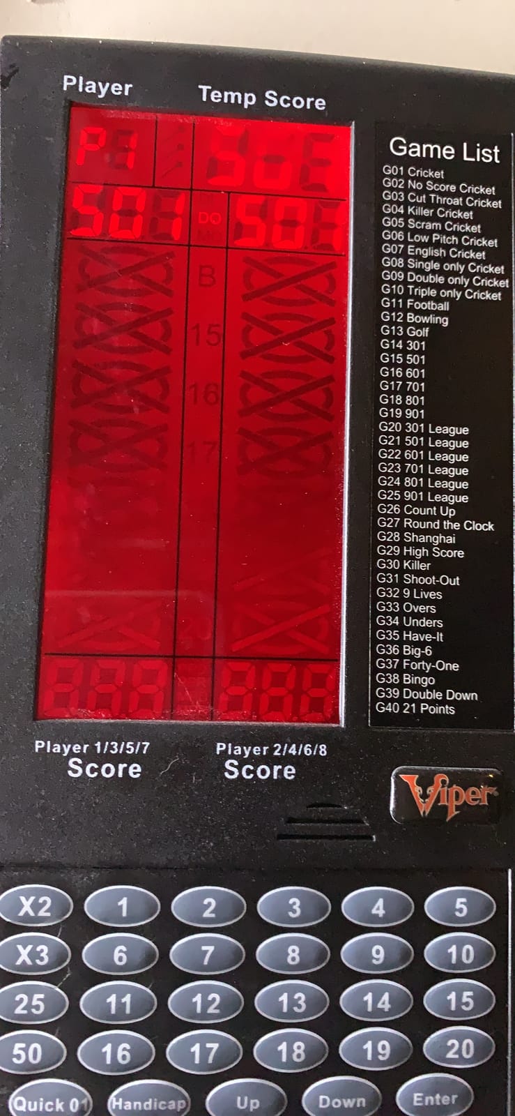 Viper ProScore Digital Dart Scorer Electronic Dartboard Scoreboard for Up to 8 Players, with 40 Games and 655 Game Options, Including Cricket and X01 customer photo 1