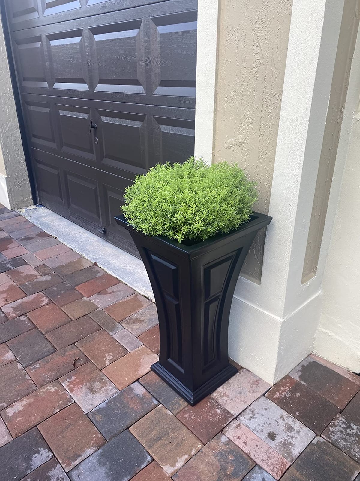 FCMP Outdoor Heritage Self-Watering Planter (2-Pack) - Set of 2 Large Planters for Porch, Patio, Outdoor/Indoor (HP3000-BLK-2) Black (28.5-inch Tall) customer photo 1