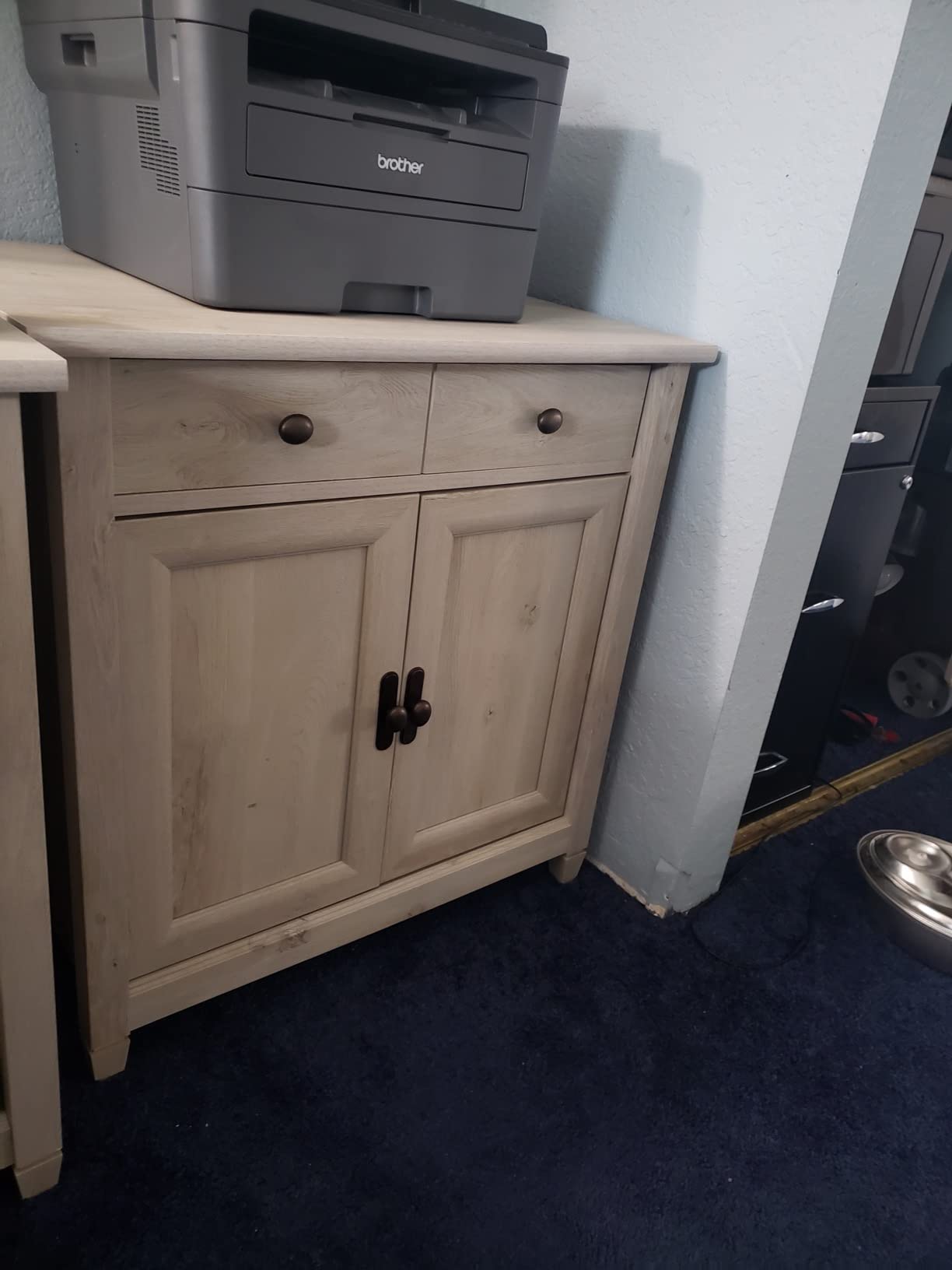 Sauder Edge Water Accent Storage Cabinet with Doors, Utility Cabinet, in Chalked Chestnut finish customer photo 2