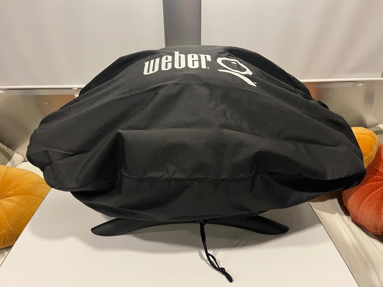 Weber Premium Bonnet Cover Q1000/100, Black | Water & UV-Resistant Lightweight Grill Cover, Fits Baby Q Gas Grills - Grill Accessories, Grill Protection customer photo 2