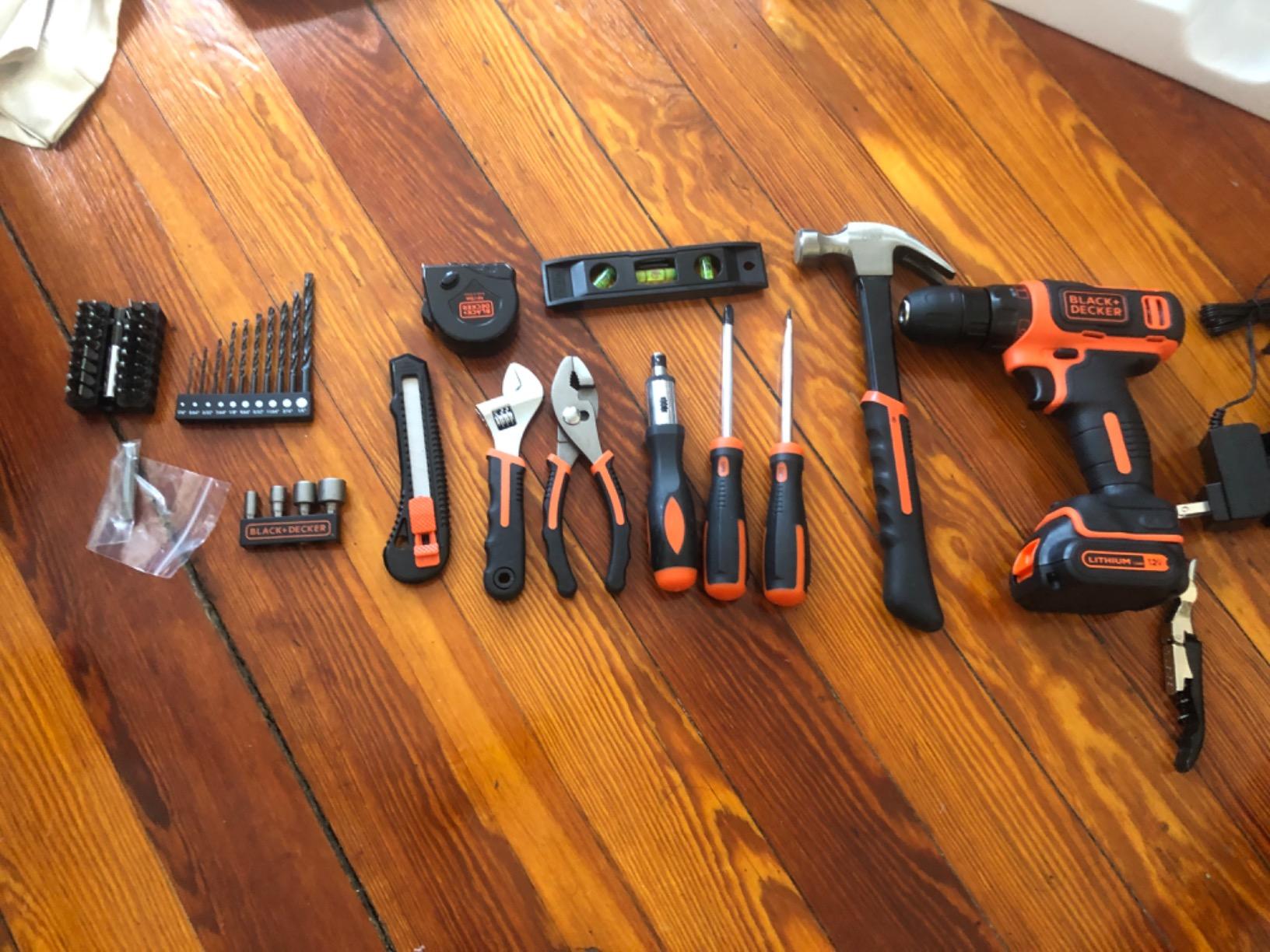 BLACK+DECKER 12V MAX Drill & Home Tool Kit, 60-Piece (BDCDD12PK) customer photo 1