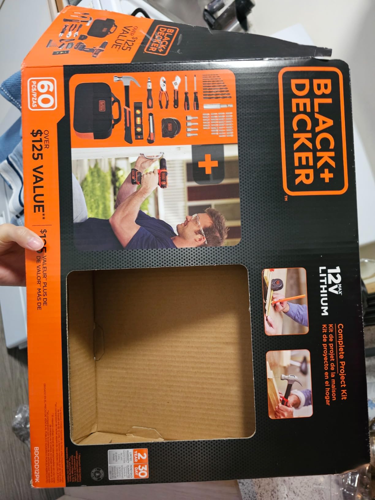 BLACK+DECKER 12V MAX Drill & Home Tool Kit, 60-Piece (BDCDD12PK) customer photo 2
