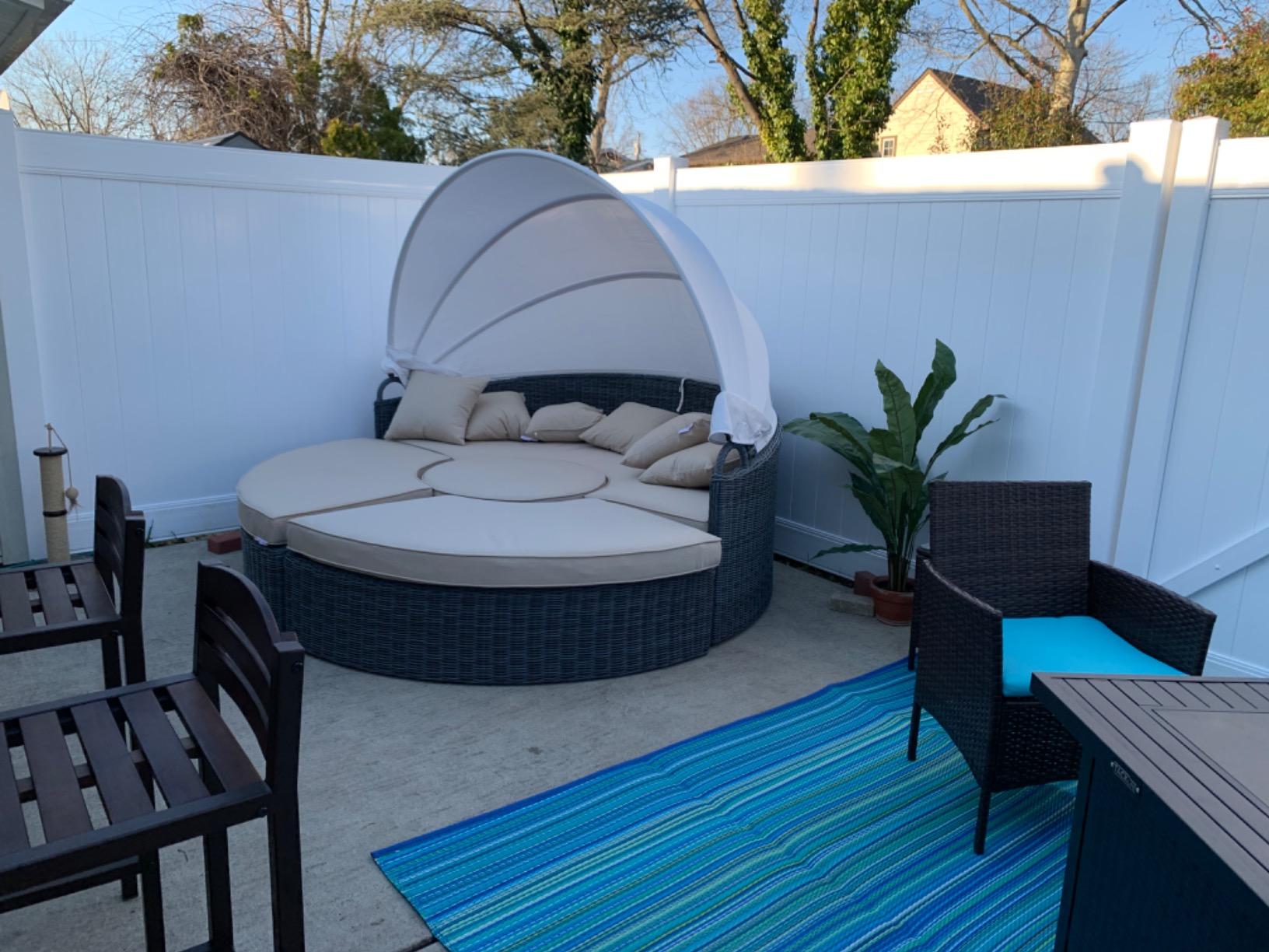Modway Summon Outdoor Patio Daybed with Canopy and Sunbrella Cushions in Canvas Navy customer photo 1