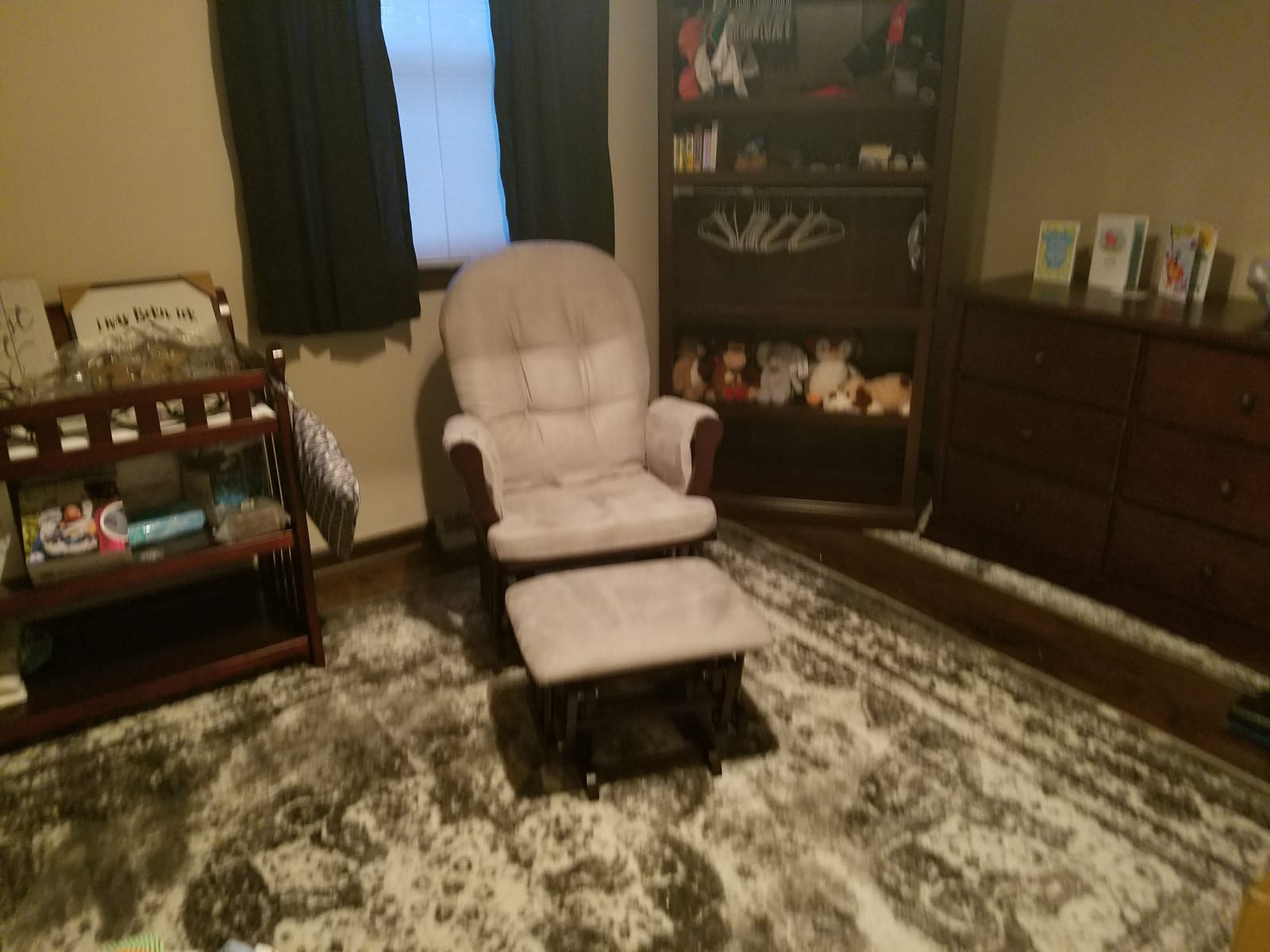 Monterey Glider & Ottoman, Espresso Finish - Beige Cushion customer photo 1