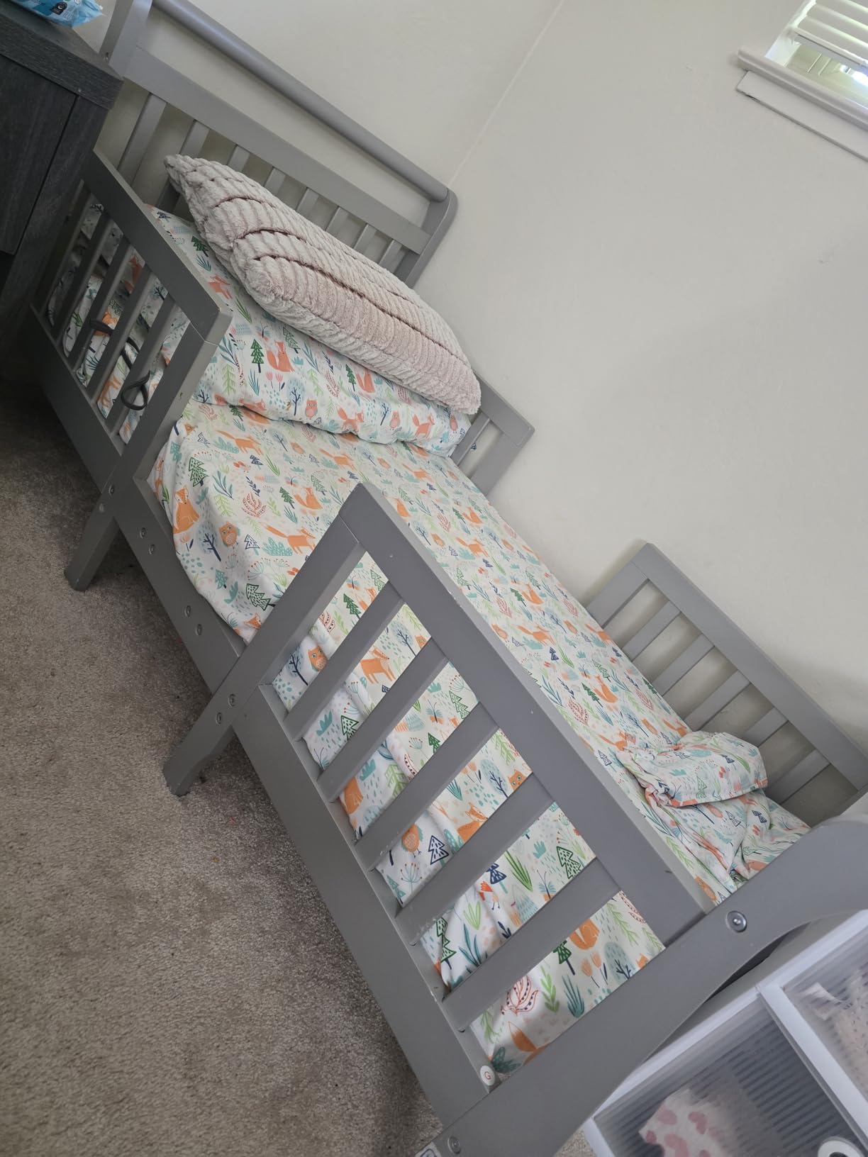 Dream On Me Emma 3-in-1 Wooden Toddler Bed, GREENGUARD Gold, Steel Grey customer photo 2
