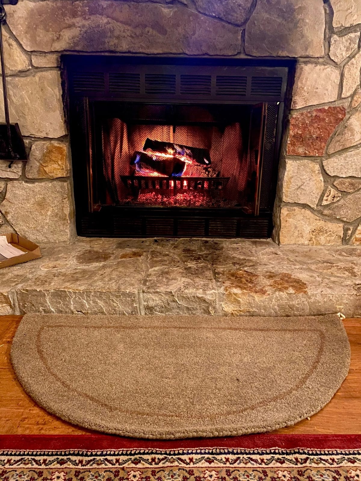 COTTON CRAFT Pure Wool Fireplace Rug - 22x44 inch Natural Tan Hearth Rug | Fire Resistant Hand Tufted Accent Carpet - Half Moon Shaped - Entryway Anti Fatigue Rug customer photo 1