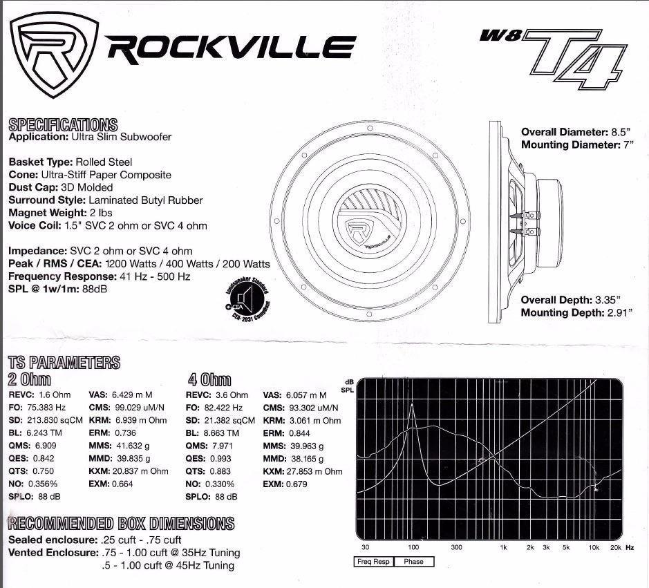 Rockville W8T4-S4 8