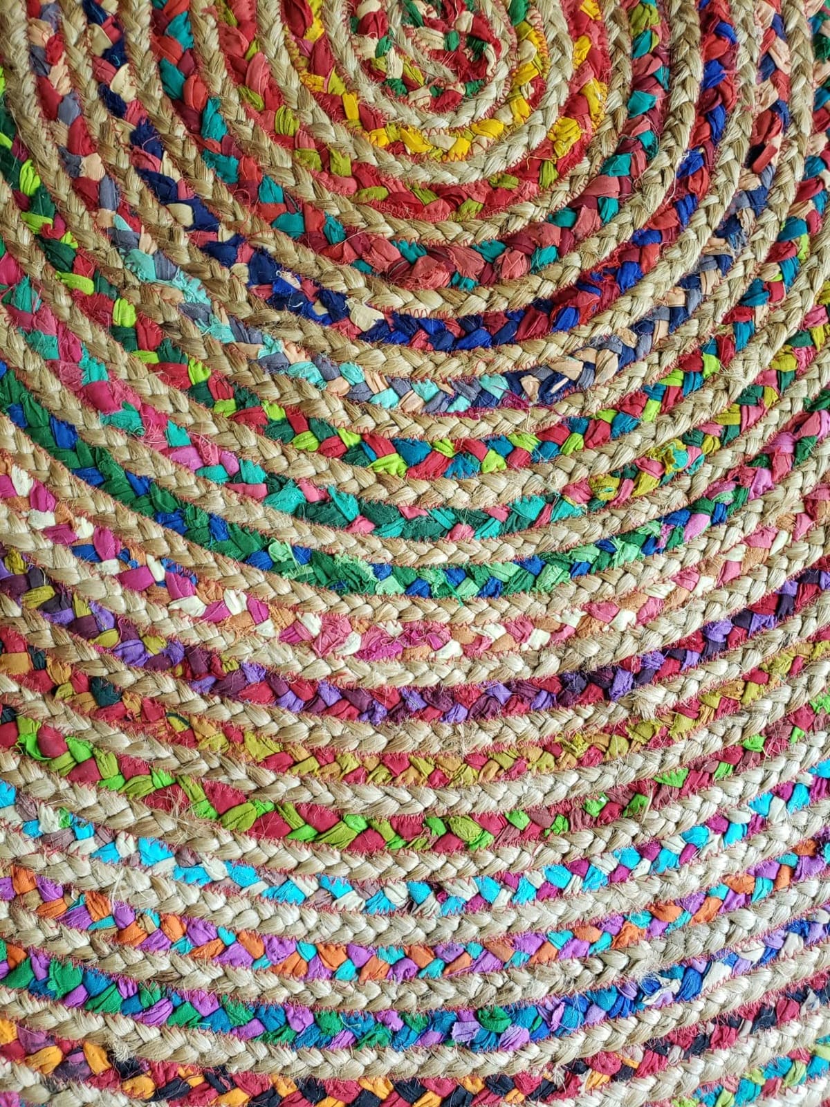 COTTON CRAFT Jute Chindi Braid Rag Rug - 2x3 Ft Oval Multi Color Area Rug | Handwoven Reversible Jute & Natural Recycled Cotton Boho Farmhouse Rustic Area Accent Rug customer photo 2