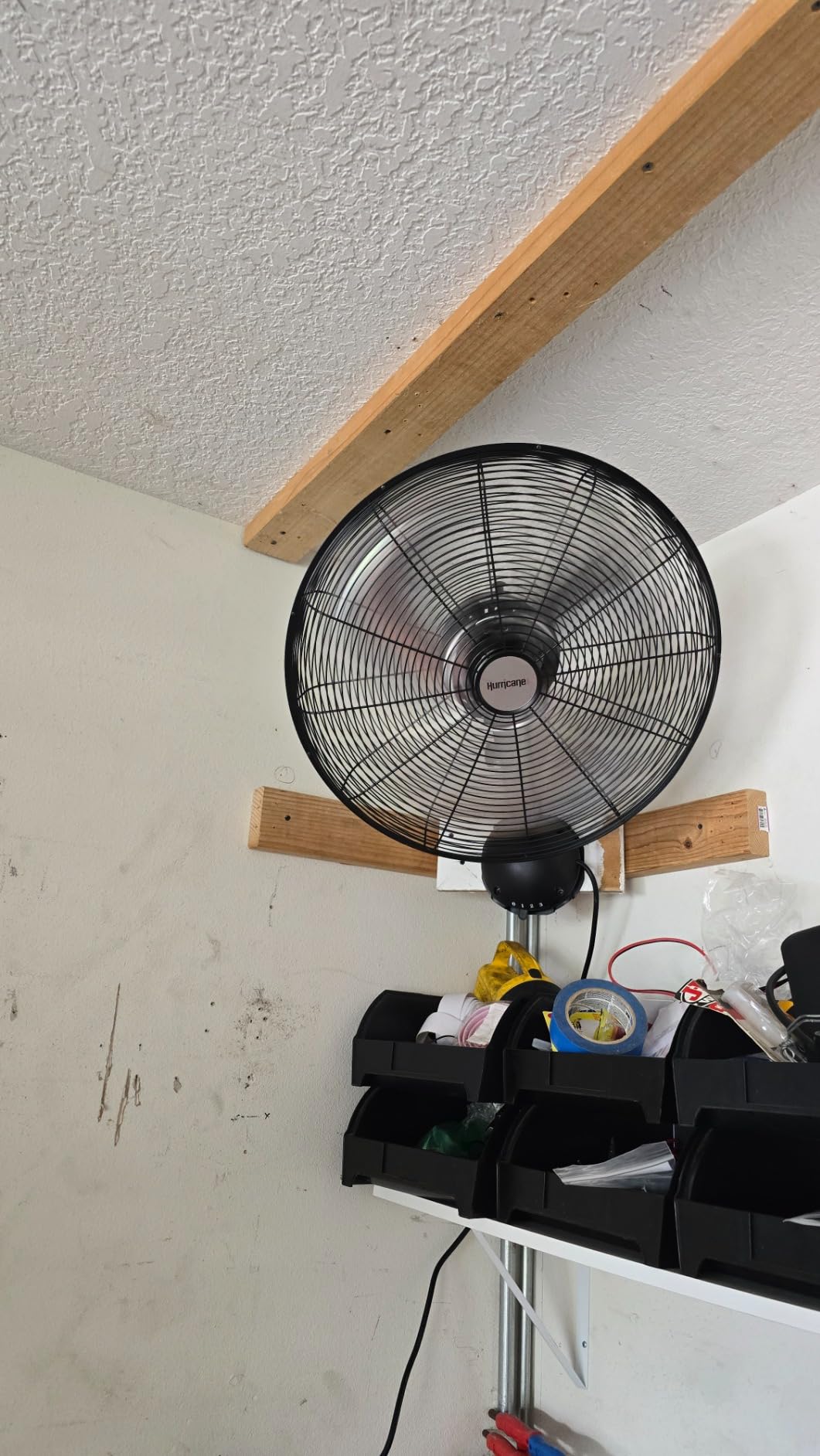 Hurricane Pro High Velocity Oscillating Wall Fan, 3 Speeds, Black, 20in | Metal - Wall Mount Corded Electric Air Cooling Unit w/ Powerful 4500 CFM Airflow for Home, Garage, Gym, Workshop & Greenhouse customer photo 1