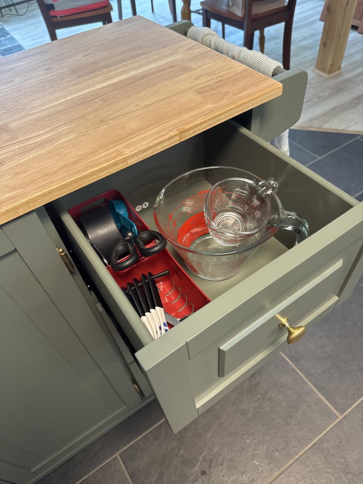 Homestyles Dolly Madison Black Mobile Kitchen Island Cart with Wood Drop Leaf Breakfast Bar customer photo 2