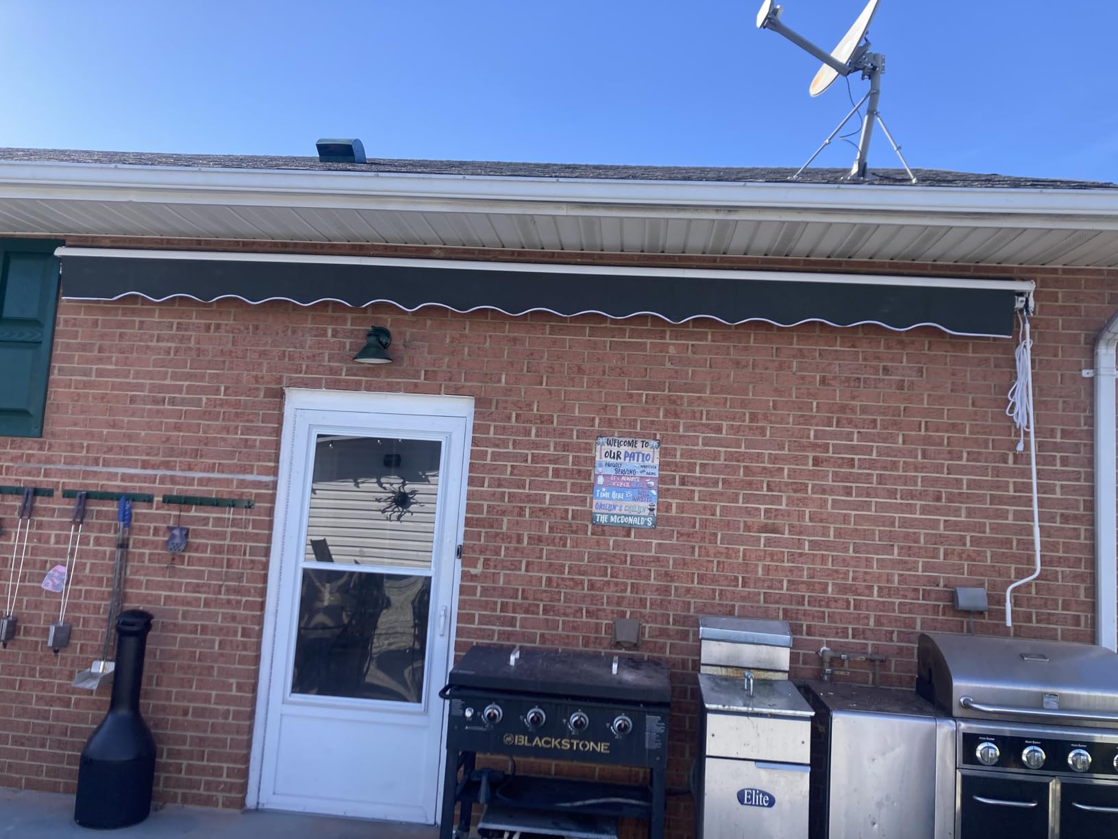 ALEKO Electric Patio Awning Caribbean White Frame 12x10 Sand Beige | Retractable sunshade for decks and balconies, remote-controlled extension, water-resistant fabric, rust-free aluminum frame customer photo 2