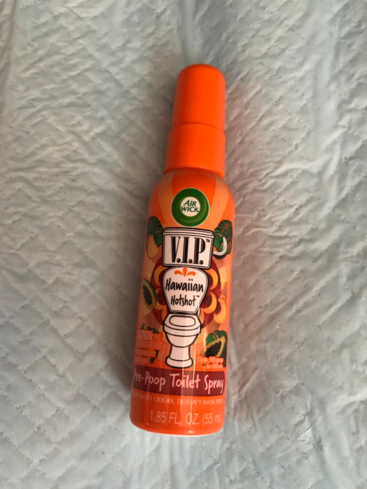 Air Wick V.I.P. Pre-Poop Toilet Spray, Up to 100 uses, Contains Essential Oils, Rosy Starlet Scent, Travel size, 1.85 oz customer photo 1