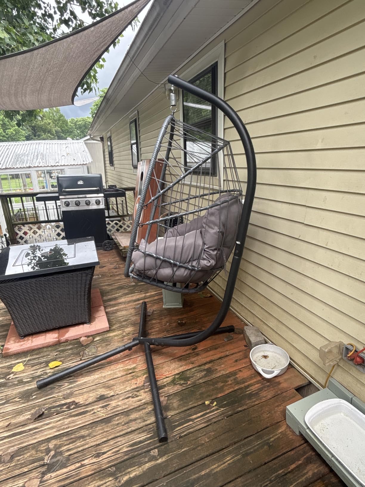 FDW Hammock Chair Stand, Outdoor Solid Steel Heavy Duty Construction for Hanging Hammock, Hanging Stand Max Load 400 LBS Air Porch Swing - 360 Degree Rotation customer photo 2