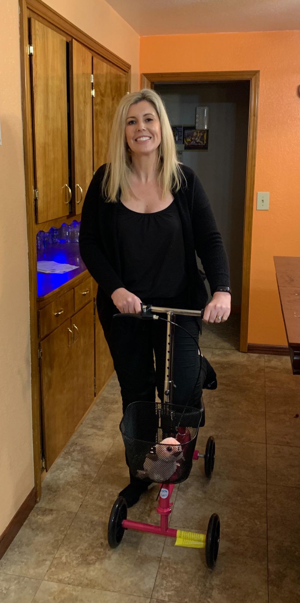 KneeRover Steerable Knee Scooter - Foldable Mobility Aid & Knee Walker with Basket for Adults, Adjustable Handlebar and Comfortable Knee Pad (Hot Pink) | Foldable Knee Walker For Foot Surgery, Broken Ankle, Foot Injuries, Crutch Alternative, Includes Basket customer photo 1