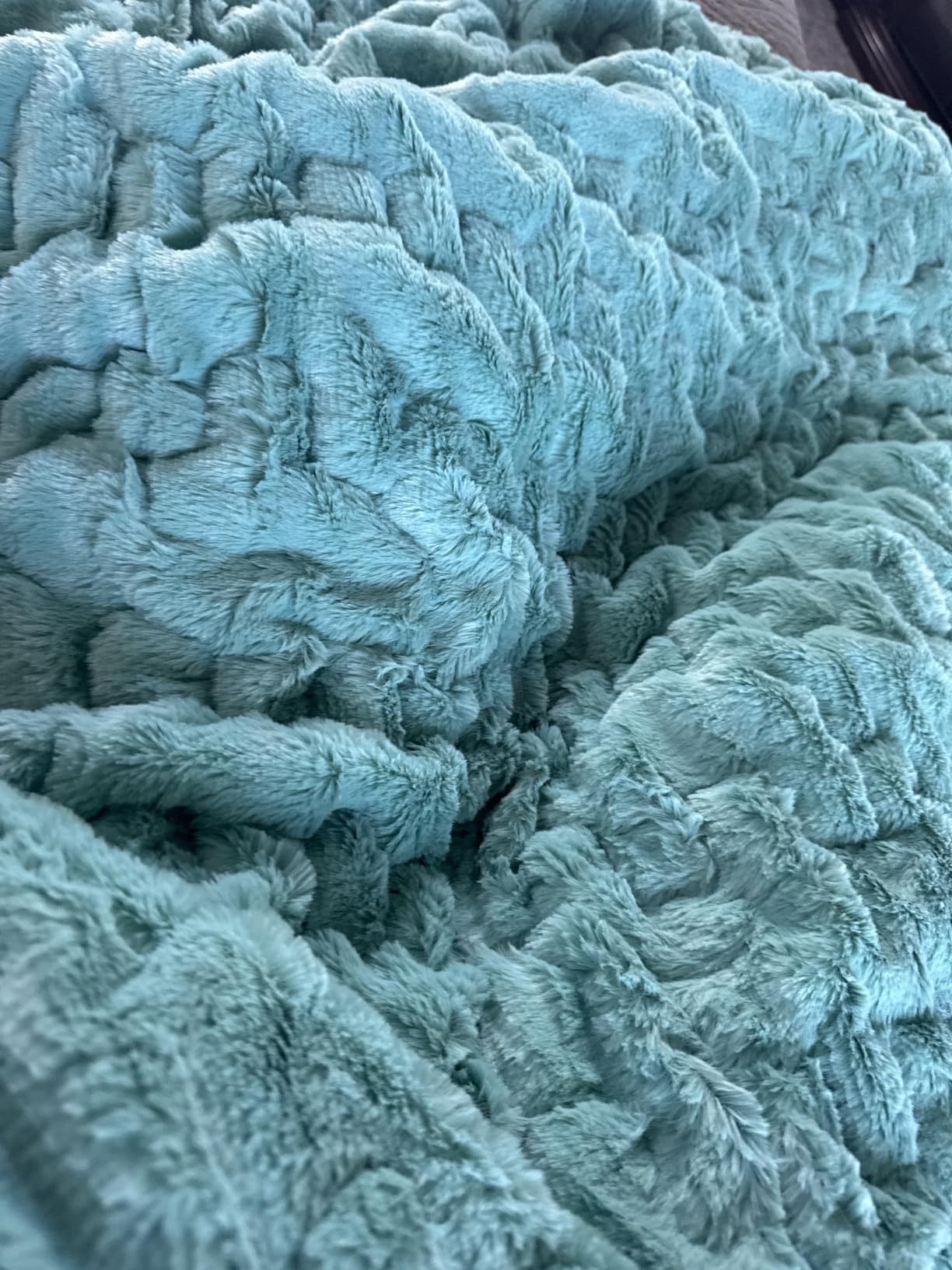 Madison Park Ruched Fur Luxury Throw Premium Soft Cozy Brushed Long Faux Fur For Bed, Couch or Sofa , 50x60
