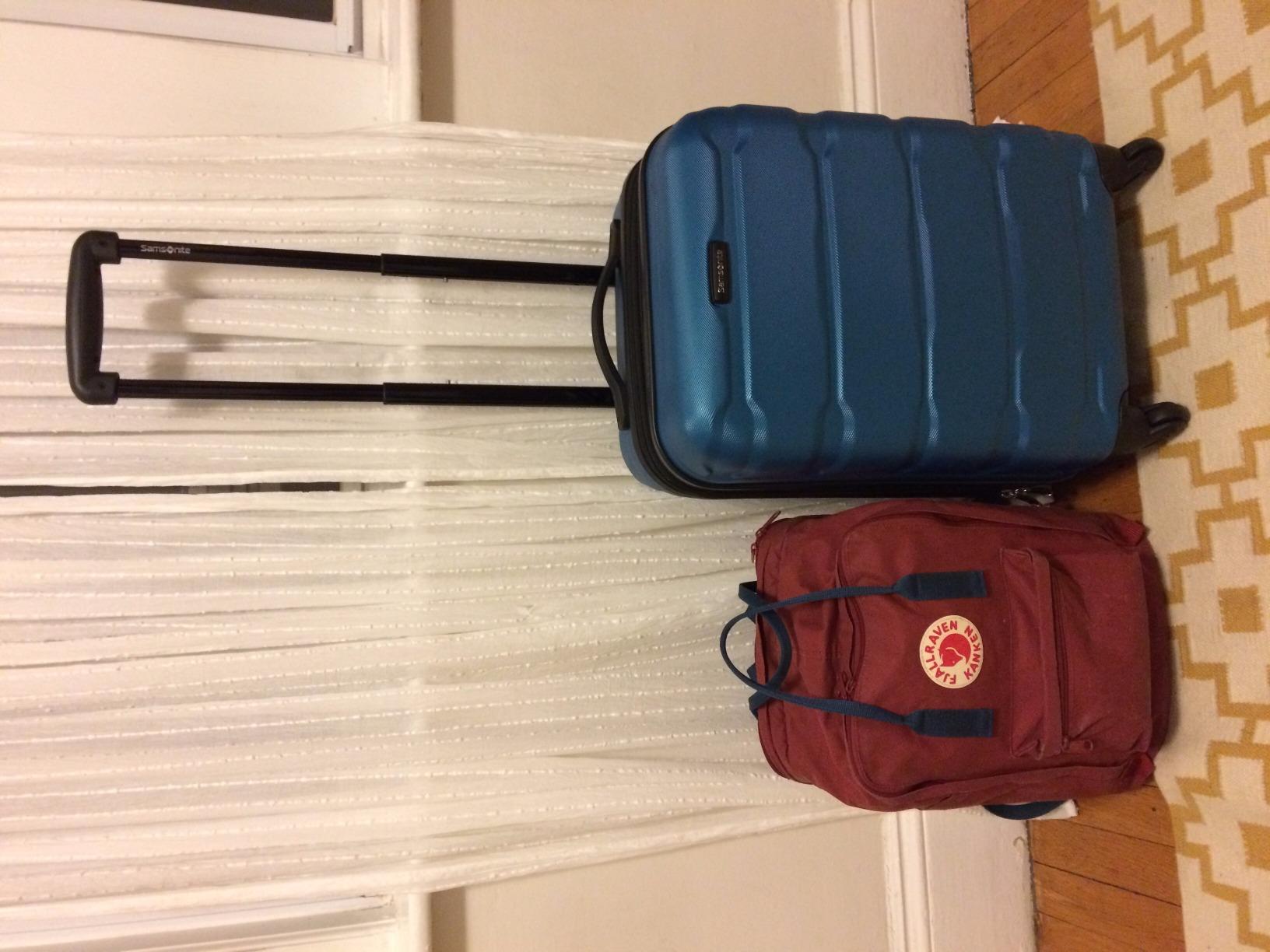 Samsonite Omni PC Hardside Expandable Luggage with Spinner Wheels, Navy, Checked-Large 28-Inch customer photo 1