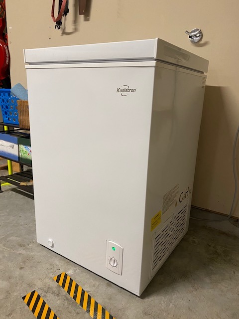 Deep Freezer - Chest Freezer, 1 Wire Basket, Garage Ready, Meat Storage, Front Drain, Congelador For Home, Apartment, Basement, Dorm, Cottage, Manual Defrost, Stand Up, 3.5 Cubic Feet, White customer photo 1