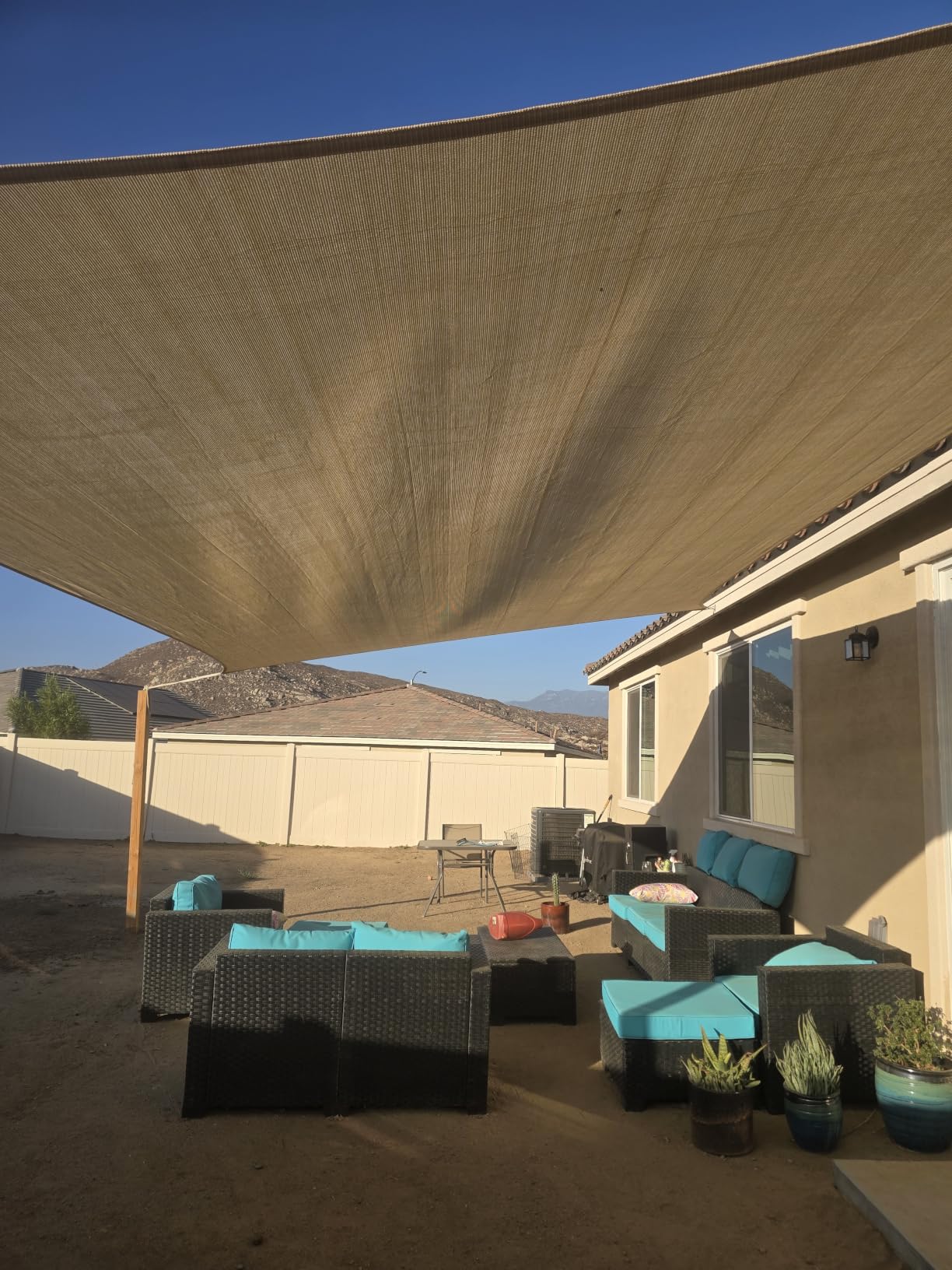 Windscreen4less 10' x 14' Sun Shade Sail Rectangle Outdoor Canopy Cover UV Block for Backyard Porch Pergola Deck Garden Patio (Beige) customer photo 2