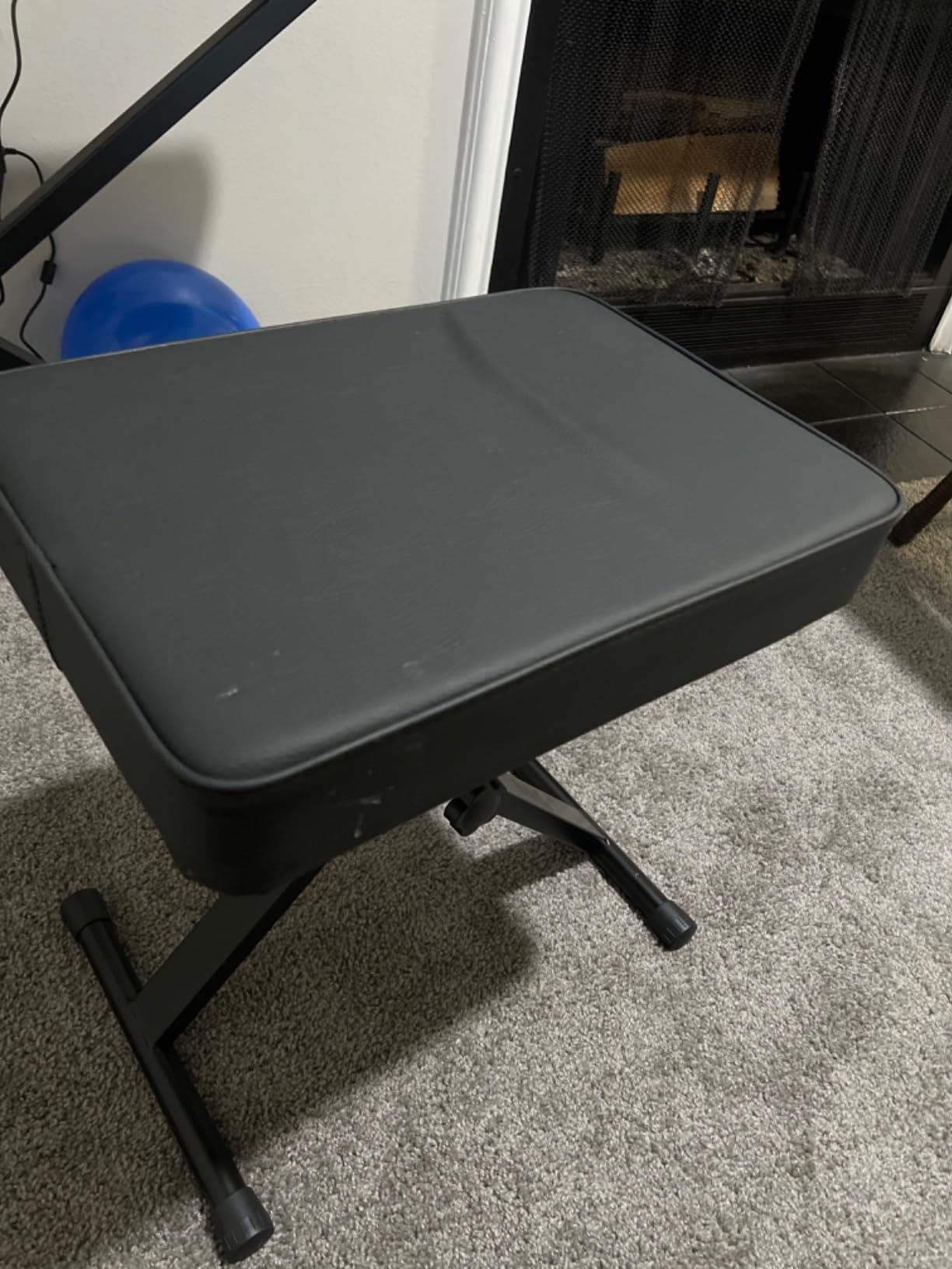 RockJam RJKBB100 Adjustable Padded Piano Bench, Keyboard Stool | Padded piano bench with 4 height=