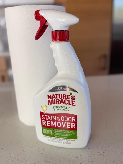 Nature's Miracle Dog Stain & Odor Remover, Enzymatic Cleaner, 32 oz | Tough on Dog Urine, Feces, Vomit, Drool and Other Organic Stains and Odors, For Multiple Surfaces, Fresh Scent customer photo 1