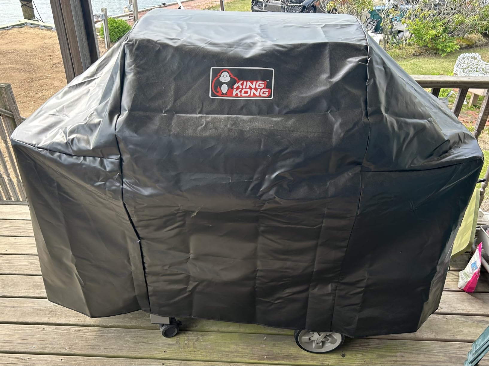 Kingkong 7130 Grill Cover for Weber Genesis II 3 Burner Grill and Genesis 300 Series Grills (Compared to 7130) including Brush, Tongs and Thermometer customer photo 2