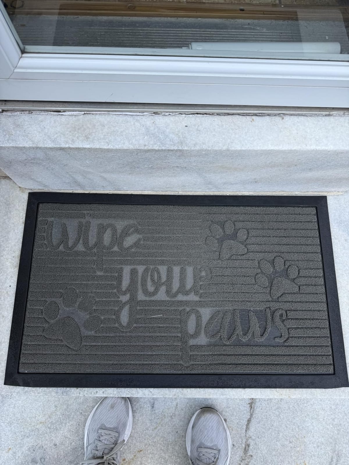 GORILLA GRIP 100% Waterproof All-Season WeatherMAX Doormat US Designed Natural Rubber, Stain Fade Resistant, Low Profile Indoor Outdoor Door Mats, Easy Clean, 29x17 Gray Diamond customer photo 2