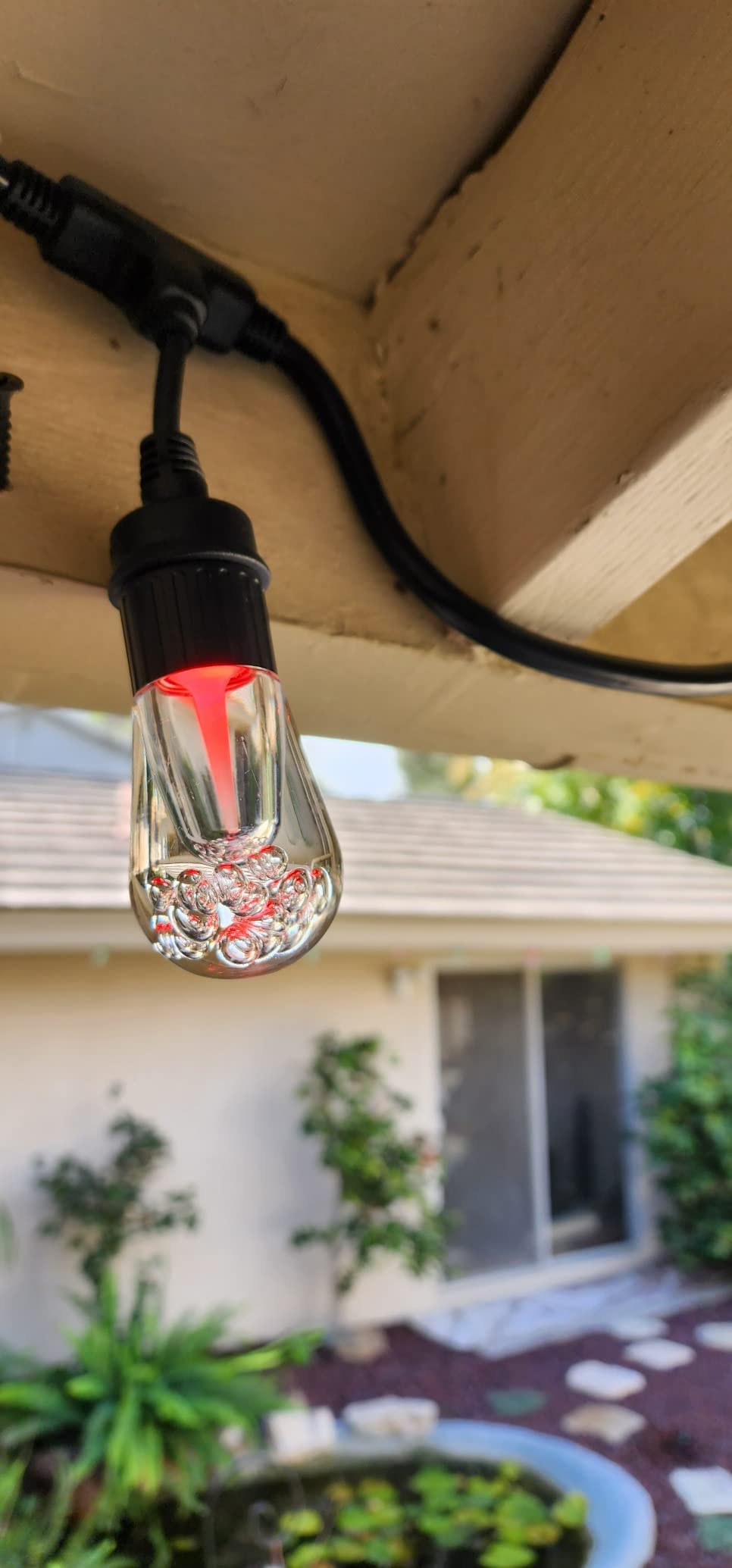 Enbrighten Vintage Outdoor String Lights, 48ft, 24 RGB Acrylic Bulbs, Weatherproof, RF Remote Control, Perfect for Holidays, Gameday, Parties, and More, 37790 customer photo 1