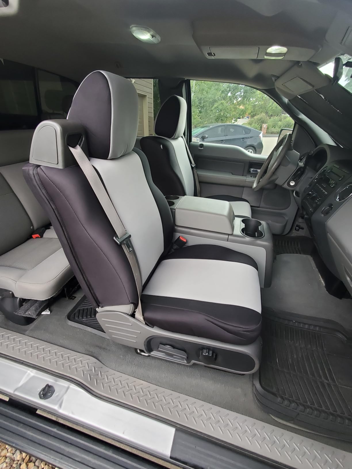 CarsCover Custom Fit Neoprene Seat Covers for 2009-2014 Ford F150 F250 F350 | Premium custom-fit gray & black neoprene seat covers protect against stains and daily wear customer photo 1