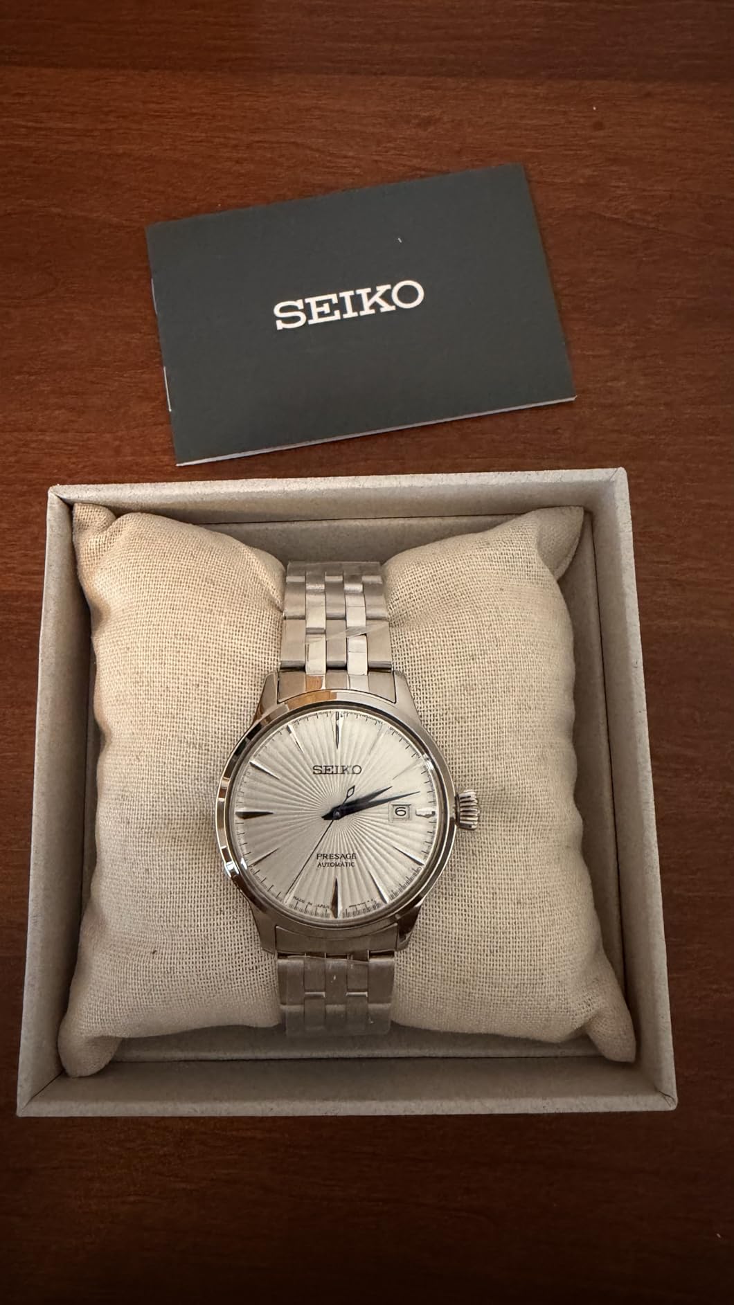 SEIKO Automatic Watch for Men - Presage Cocktail Time - Patterned Dial | Gloss Finish, Date Calendar, Stainless Steel, Water-Resistant 50M, 41-Hour Reserve Power, See-Through Caseback customer photo 2