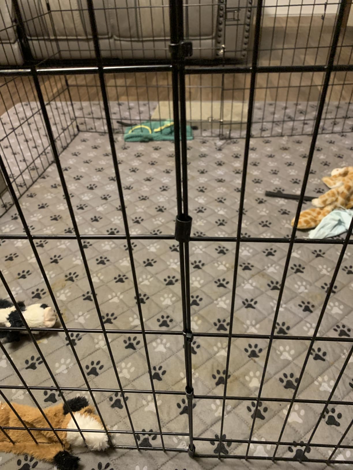 Amazon Basics Foldable Octagonal Metal Exercise Dog Playpen - Indoor/Outdoor, No Door, Small (8 Panels, 24 x 30), Easy to assemble, store, and customize, 30