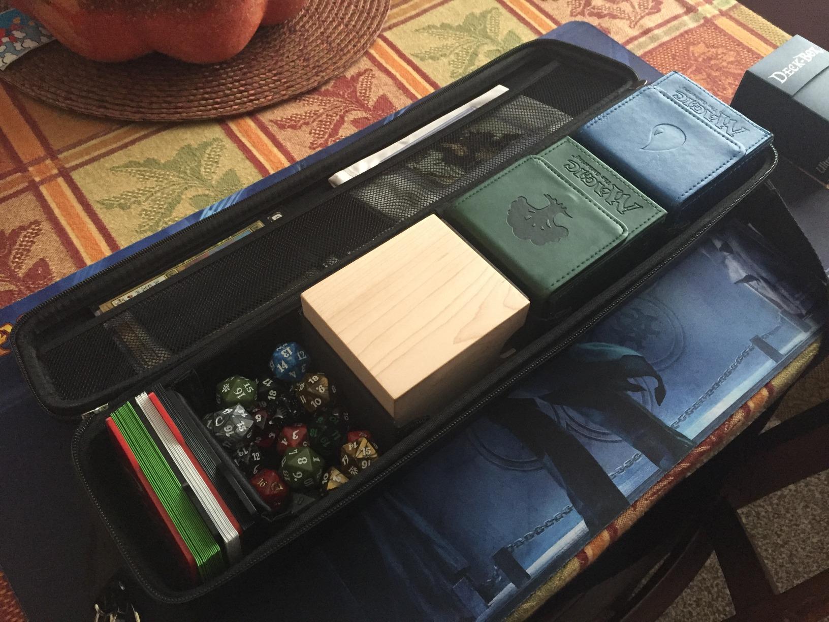 Teal Card Case for MTG Deck, Premium PU Leather Storage Box, Fits 1350+ Cards, Adjustable Velcro Dividers, Shoulder Strap customer photo 1