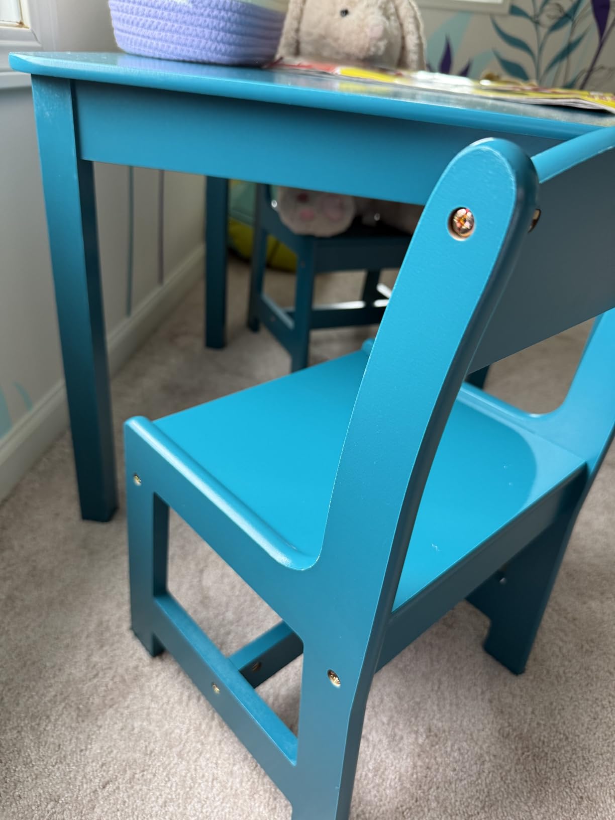 Delta Children MySize Kids Wood Table and Chair Set (2 Chairs Included) - Ideal for Arts & Crafts, Snack Time, & More - Greenguard Gold Certified, Bianca White, 3 Piece Set customer photo 2