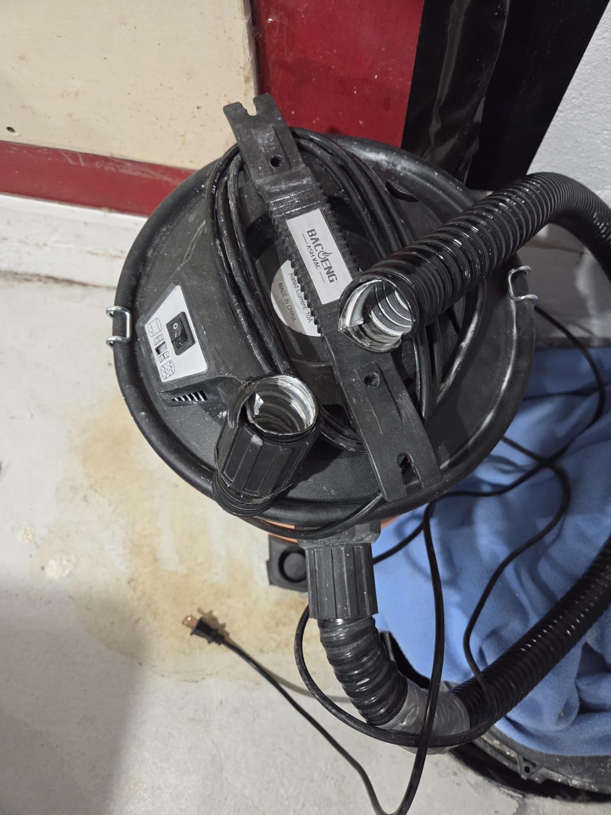 BACOENG 5.3-Gallon Ash Vacuum with Double Stage Filtration System, 10 Amp Ash Vacuum for Pellet Stoves with 1200W Powerful Suction, 5FT Metal Hose and 360° Rotating Wheel customer photo 1