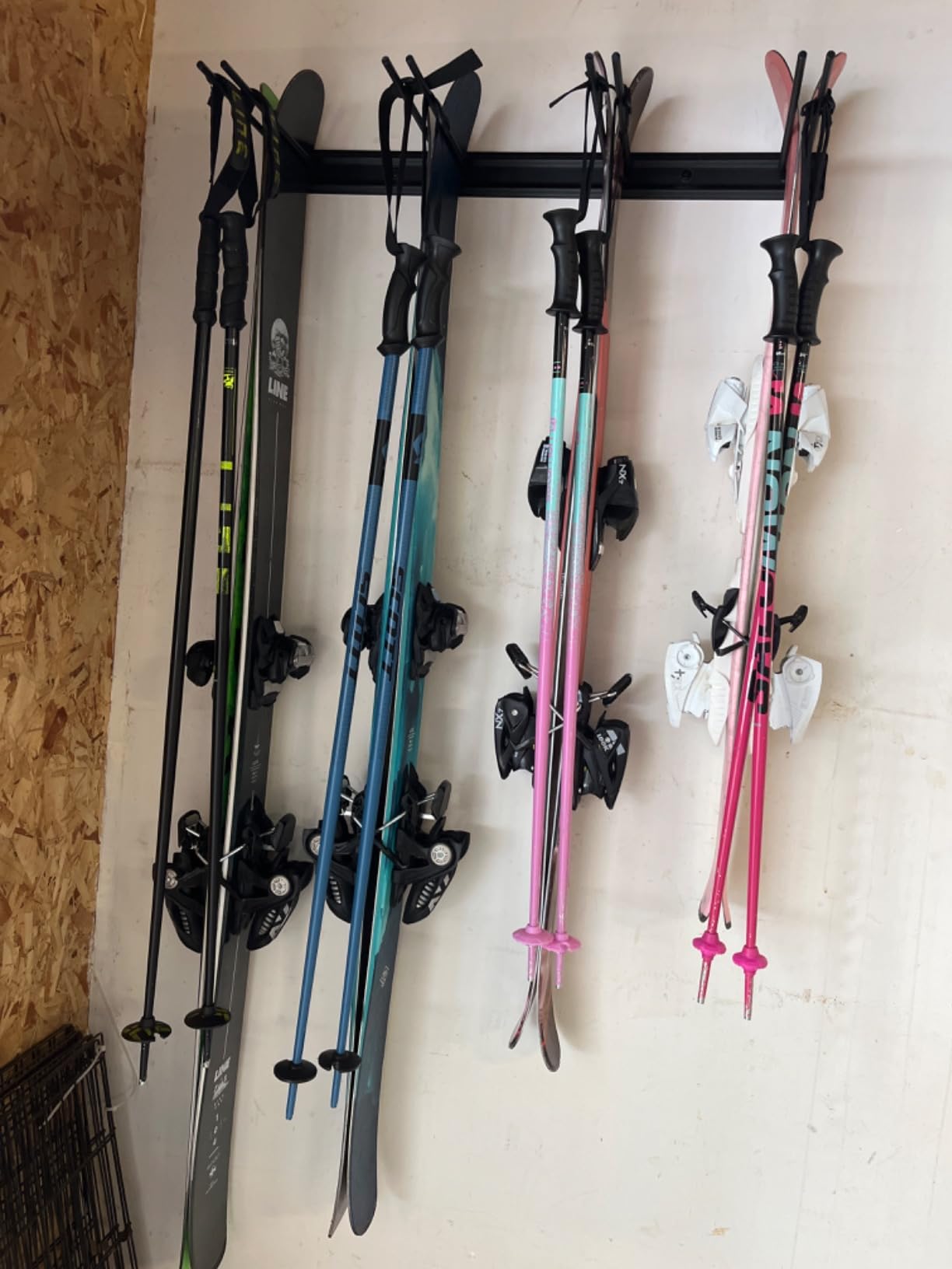 StoreYourBoard Ski Rack Wall Mount, Holds 8 Pairs, Ski & Snowboard Storage | Ski Wall Mount, Ski Rack for Garage, Snowboard Wall Rack, Fixed Slot Design customer photo 2