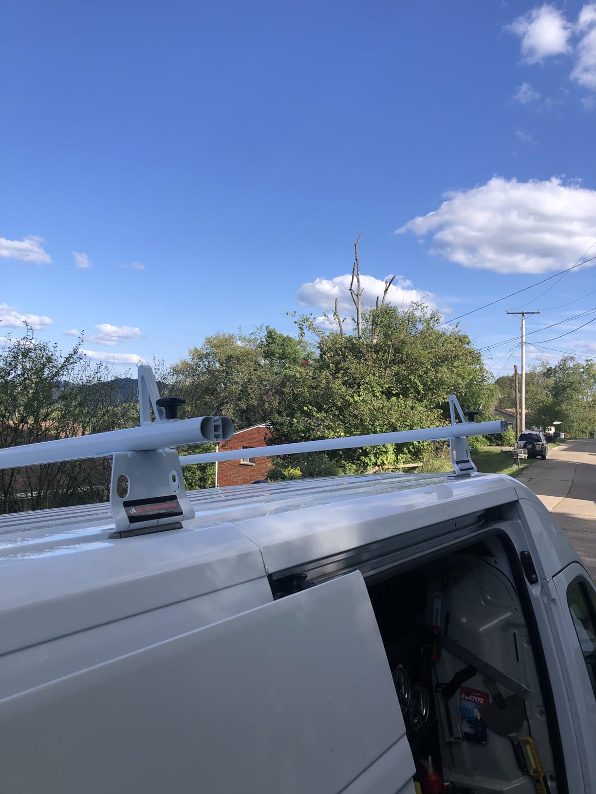 AA Racks Model AX302 Aluminum Van Ladder Roof Rack System Fits for 2013-On RAM ProMaster/ 2015-On Transit - 3 Bar 72'', White customer photo 2