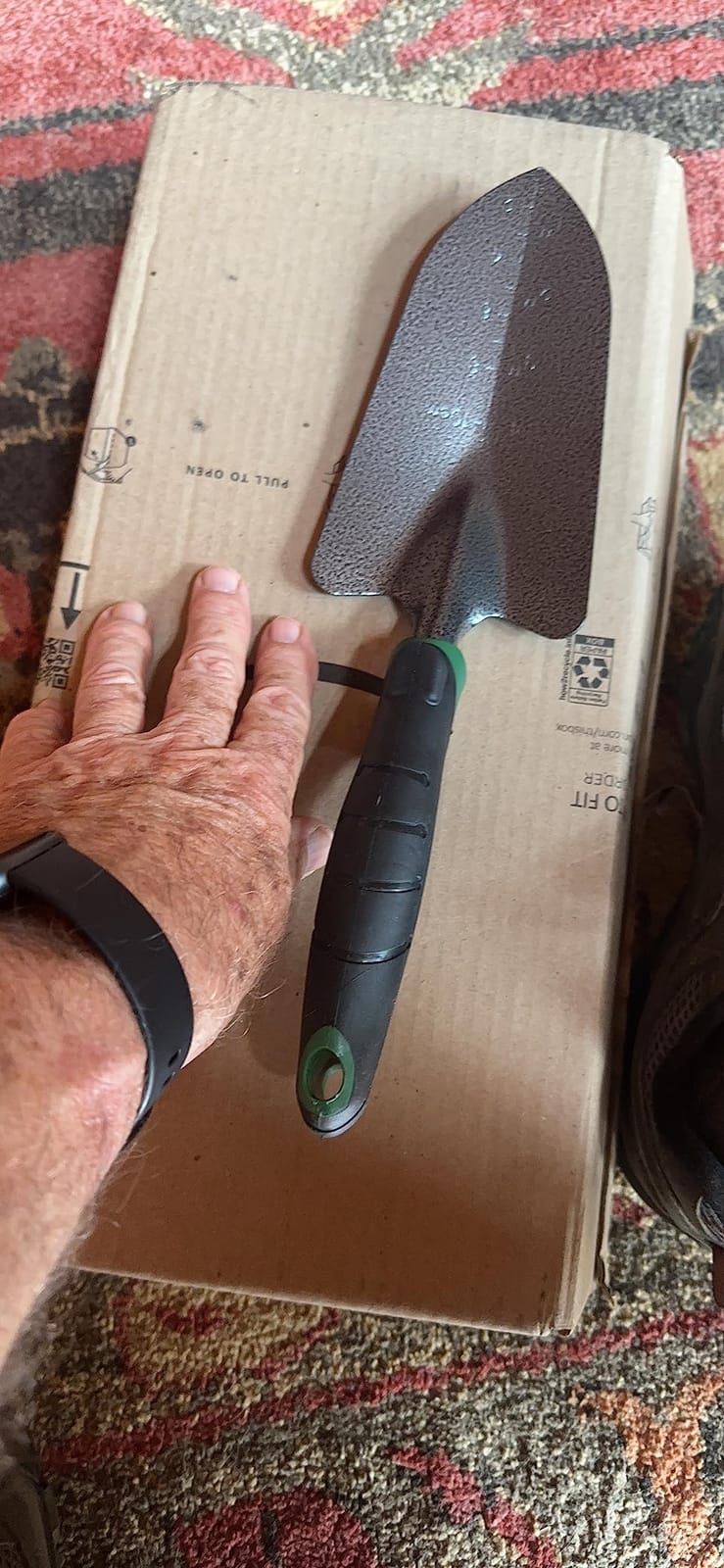 Edward Tools Garden Trowel - Heavy Duty Carbon Steel Garden Hand Shovel with Ergonomic Grip - Stronger Than Stainless Steel - Depth Marker Measurements for More consistent Planting customer photo 2