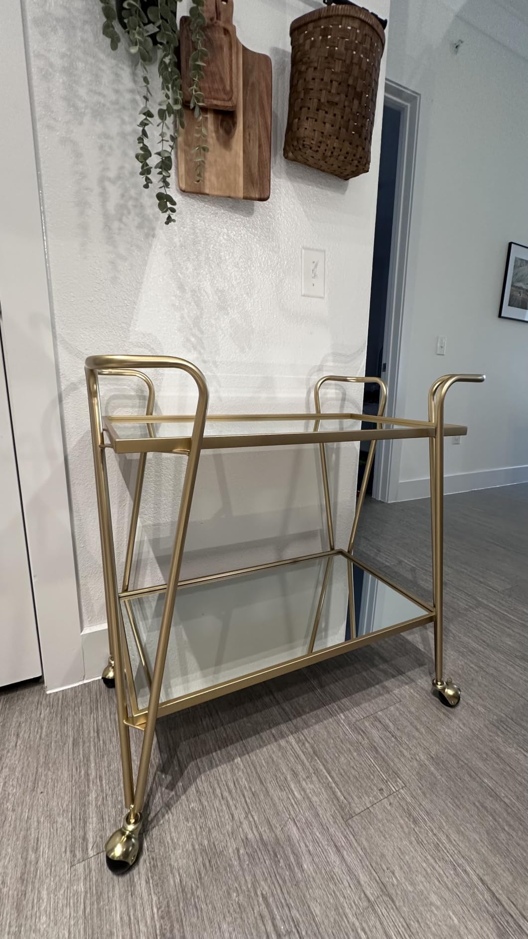 Linon Gina Mid-Century Bar Cart, Gold customer photo 2