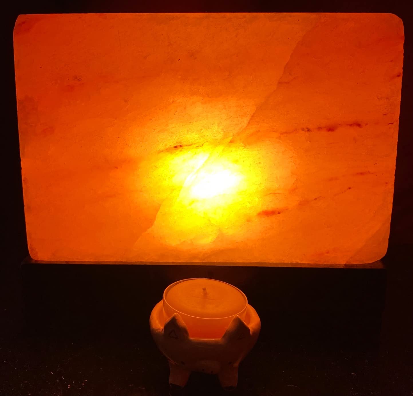 d'aplomb Natural Himalayan Salt Lamp;Hand-Carved Modern Rectangle Rare Pink customer photo 1