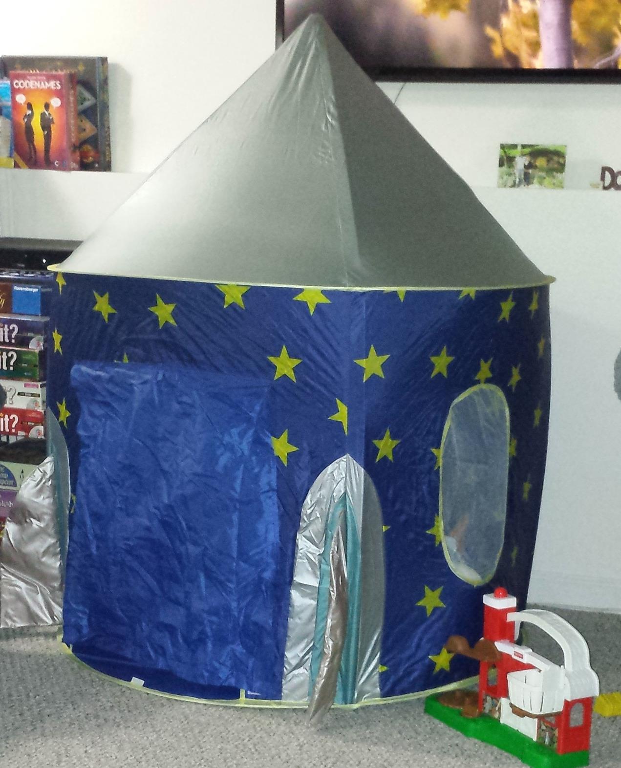 USA Toyz Happy Hut Teepee Tent for Kids - Indoor Pop Up Teepee Kids Playhouse Tents for Boys, Girls, Toddlers with Portable Storage Bag (Blue) customer photo 1