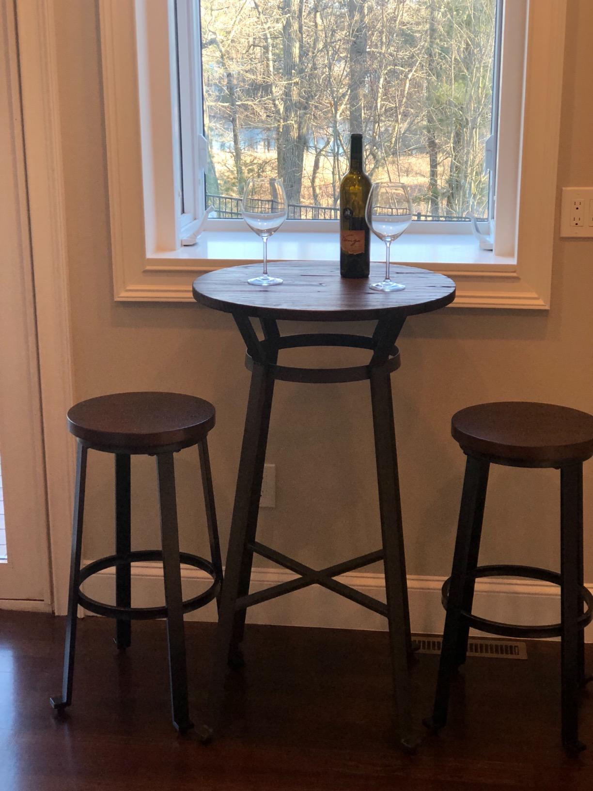 Glitzhome Round Bar Table, 41.25