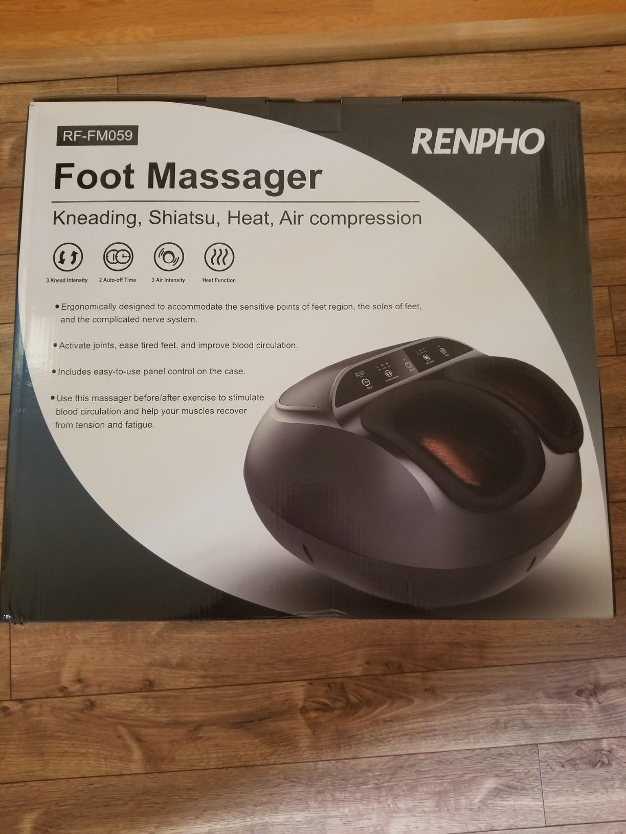 RENPHO Full Foot Massager with Heat, Deep Shiatsu for Plantar Fasciitis | FSA Eligible HSA, 3 Compression & Kneading Levels, Corded Electric, Auto Timer, Birthday Gifts for Women Men, Size up to 13