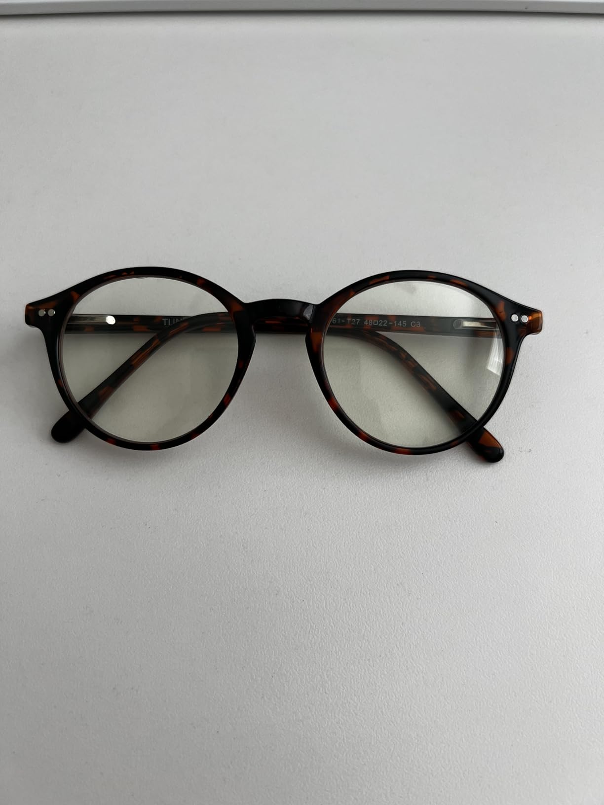 TIJN Blue Light Blocking Glasses Men Women,Vintage Round Frame Eyeglasses customer photo 1
