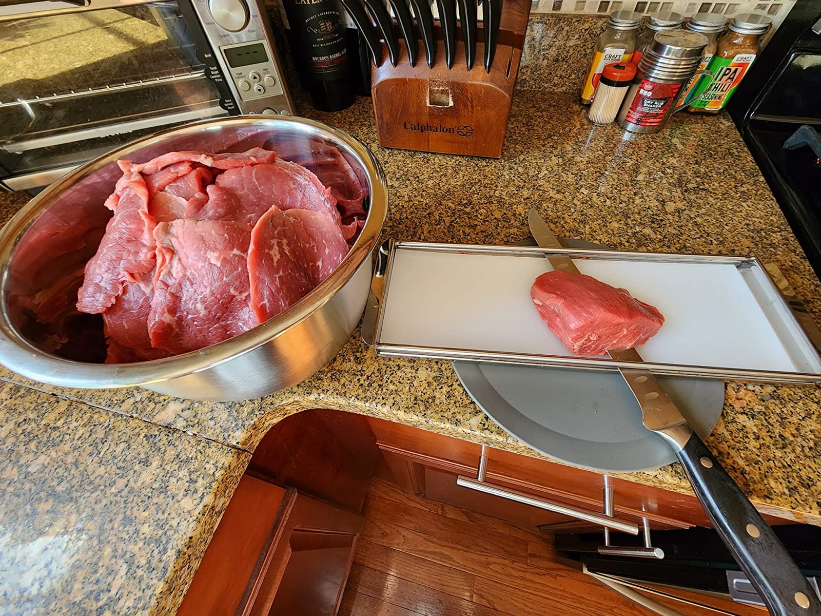Advanced Beef Jerky Slicer Kit - Adjustable Thickness Dishwasher Safe Beef Jerky Cutting Board & 10