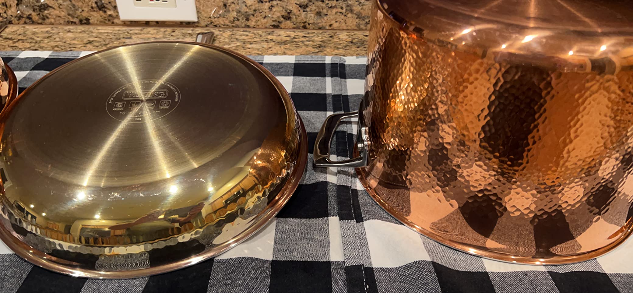 Viking 3-Ply Pots and Pans Set, 10 Piece Copper Kitchen Cookware with Glass Lids, Hammered Copper customer photo 2