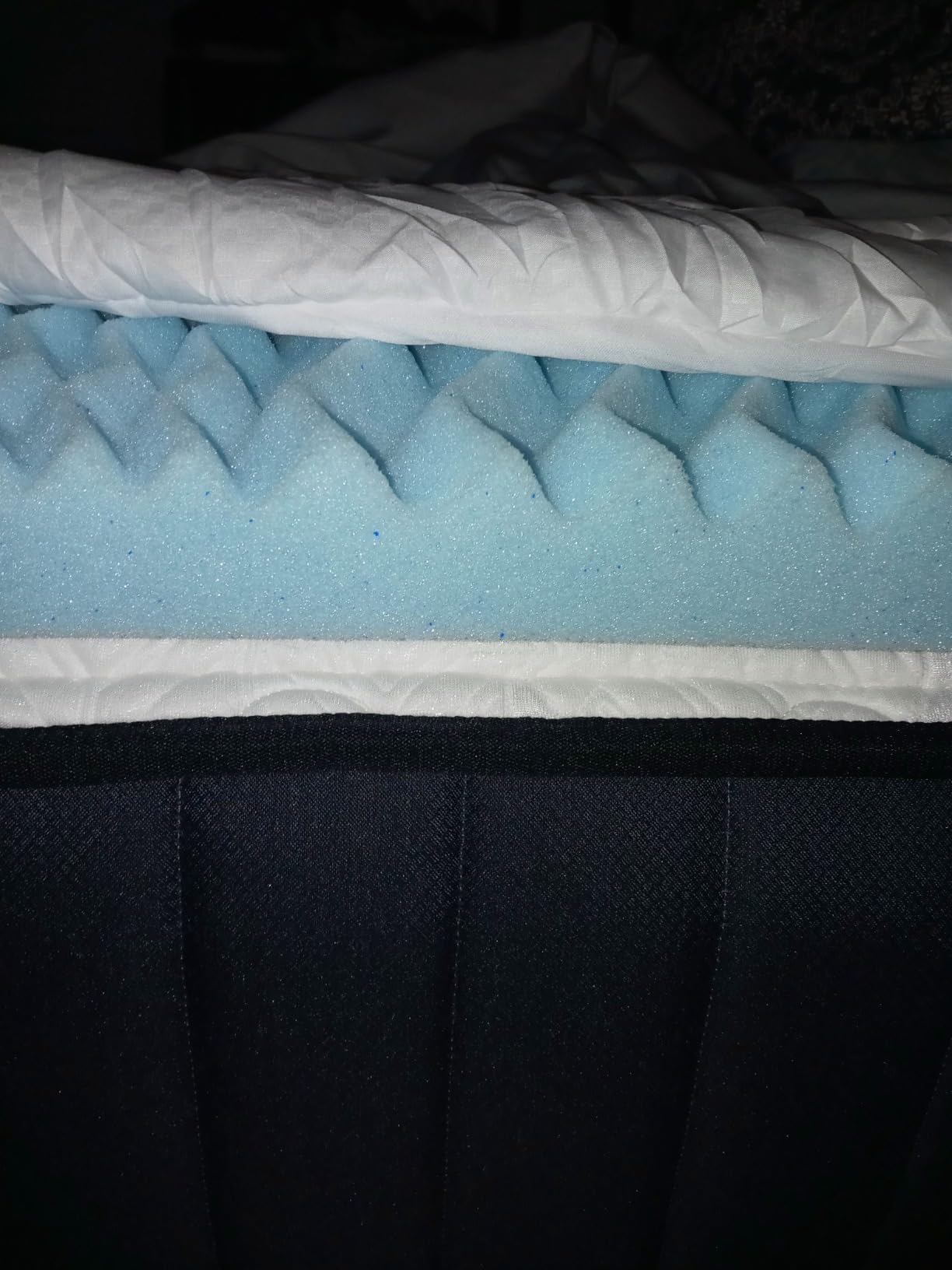 LUCID 2 Inch Gel Memory Foam Mattress Topper, Queen size - 5 Zones - Cooling Gel Infusion - CertiPur Certified Foam customer photo 2
