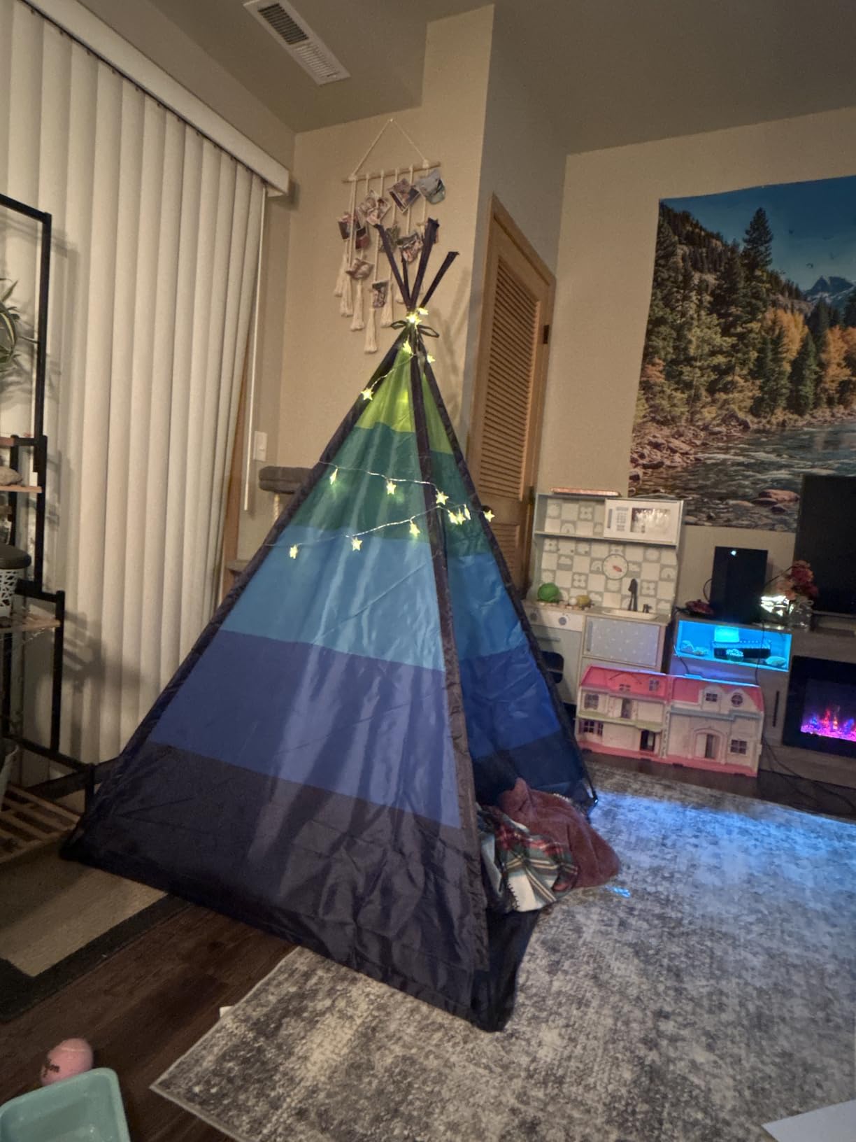Kids Teepee Tent & Star Lights, Children's Play House Toy, 42