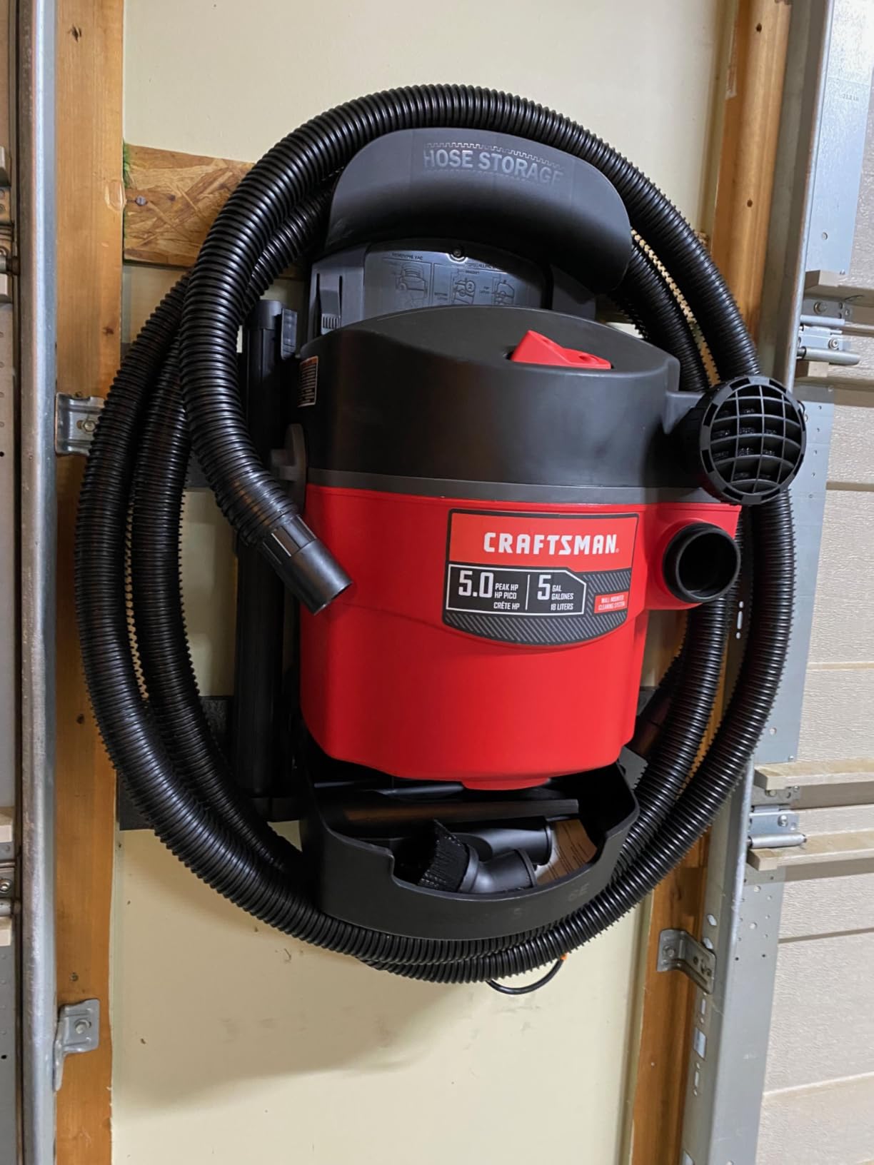 CRAFTSMAN CMXEVBE17925 5 Gallon 5.0 Peak HP Wet Dry Shop Vacuum | Portable and Wall-Mountable Wet and Dry Vac with Filter, 2 Hoses and Attachments for Garage and Automotive Cleaning customer photo 2